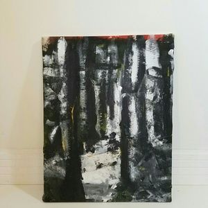 Acrylic on Canvass Painting Woods Trees